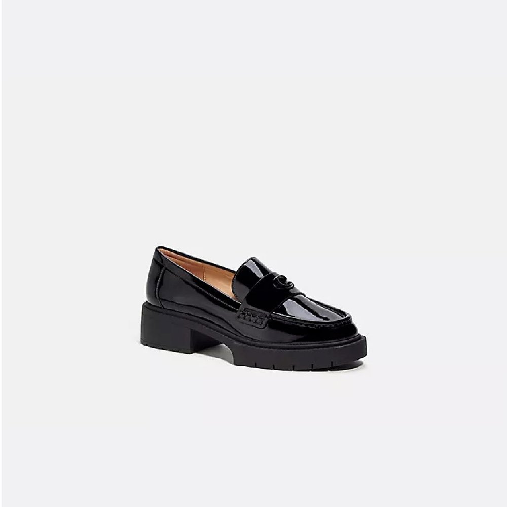 COPY - Coach Leah Platform Mary Jane Loafers in Black Patent Leather Size 7